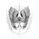 Paw Print with wings and halo  tattoo design idea