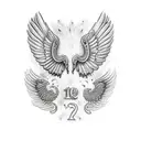 Paw Print with wings and halo  tattoo design idea