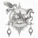 full circle, horse, 911 dispatcher, education traveling perseverance tattoo design idea