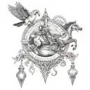 full circle, horse, 911 dispatcher, education traveling perseverance tattoo design idea