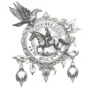 full circle, horse, 911 dispatcher, education traveling perseverance tattoo design idea