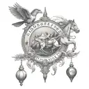 full circle, horse, 911 dispatcher, education traveling perseverance tattoo design idea