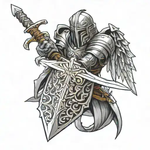cirein croin wrapped around a claymore sword to go on upper back and down spine tattoo design idea