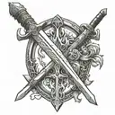 cirein croin wrapped around a claymore sword to go on upper back and down spine tattoo design idea