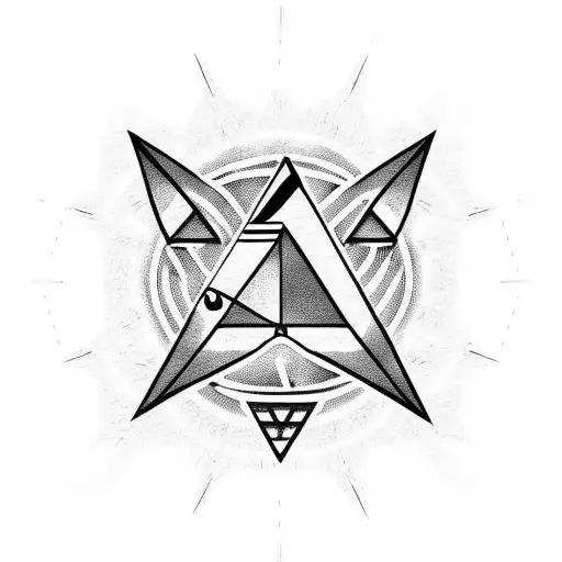 Eye of horus in a triangle  tattoo design idea