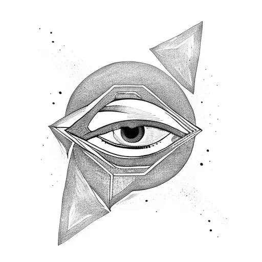 Eye of horus in a triangle  tattoo design idea