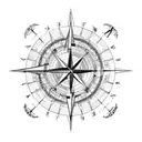 Pacific Northwest compass tattoo design idea