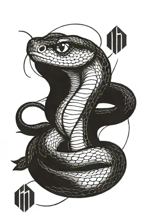 draw a snake, like FC Inter Milan logo, with face in left direction. It's a tatto for the half right of chest tattoo design idea
