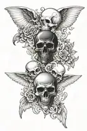 Good vs evil with skulls tattoo design idea