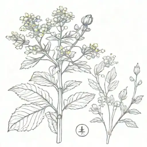 valerian medicinal herbs tattoo design idea