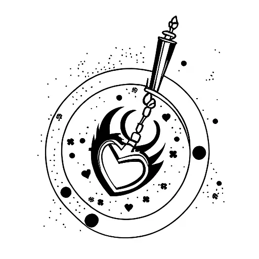 Grenade and a heart  tattoo design idea