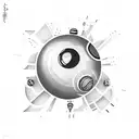 A circuit board design with a bowling ball and pins incorporated tattoo design idea