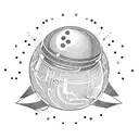 A circuit board design with a bowling ball and pins incorporated tattoo design idea