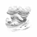 Ocean Wave and maternity tattoo design idea