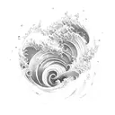 Ocean Wave and maternity tattoo design idea