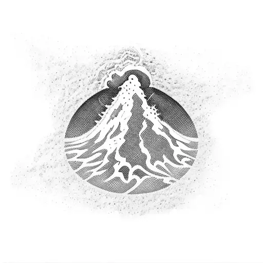 A fiery volcano erupting with the Napoli Calcio logo on top tattoo design idea