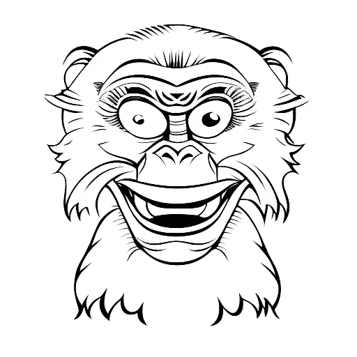 Baby Monkey Head from the Front  tattoo design idea