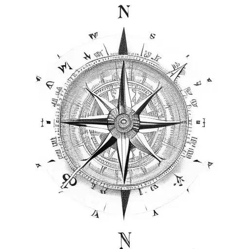 old compass without north tattoo design idea
