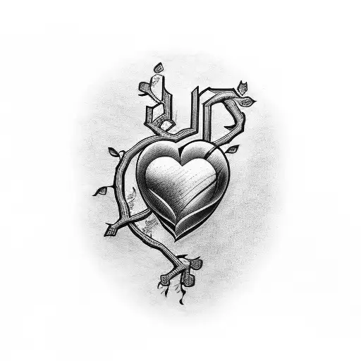 script "heart & soul" tattoo design idea