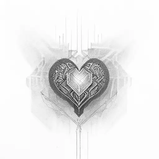 script "heart & soul" tattoo design idea
