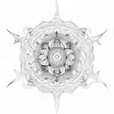 A mandala-inspired design incorporating kitesurfing elements, representing the harmony between spirituality and the exhilaration of kitesurfing tattoo design idea