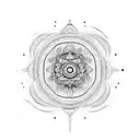 A mandala-inspired design incorporating kitesurfing elements, representing the harmony between spirituality and the exhilaration of kitesurfing tattoo design idea