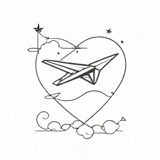 paper plane tattoo design idea