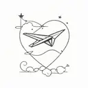 paper plane tattoo design idea