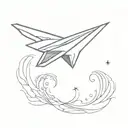 paper plane tattoo design idea