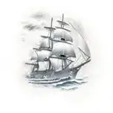 storm ship eye tattoo design idea