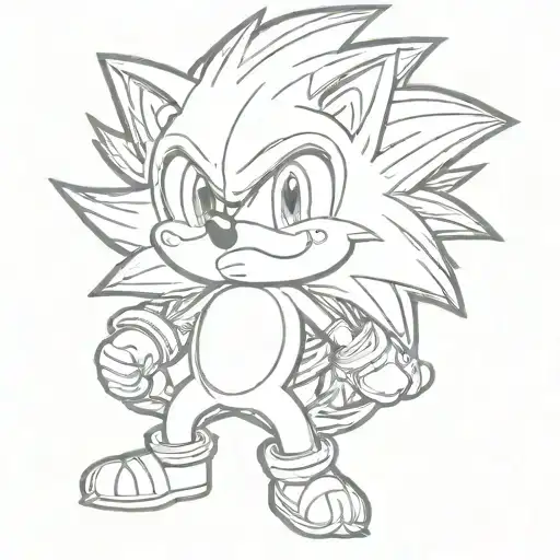 baby sonic the hedgehog tattoo design idea
