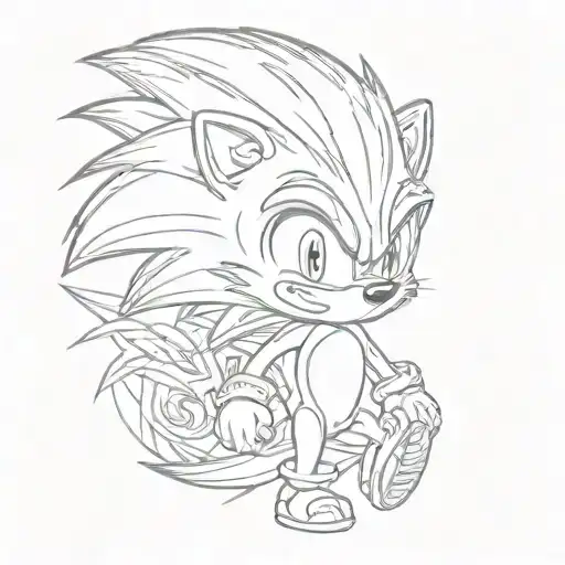 baby sonic the hedgehog tattoo design idea