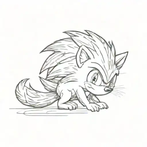 baby sonic the hedgehog tattoo design idea