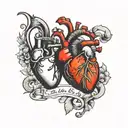 Heartbeats from the names Maor and Yuval tattoo design idea