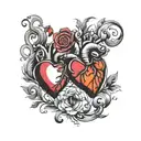 Heartbeats from the names Maor and Yuval tattoo design idea
