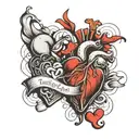 Heartbeats from the names Maor and Yuval tattoo design idea
