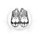 willow tree with a pair of soccer cleats, magic the gathering card, and a star or David hanging from different branchs.  tattoo design idea