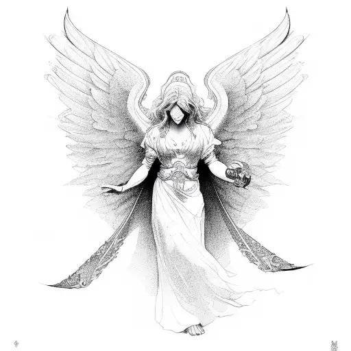 Sketch "Guardian Angel" Tattoo Idea - BlackInk