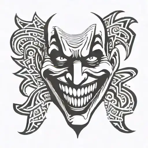 joker heavy smile tattoo design idea