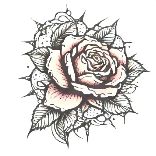 rose growing from concrete crack  tattoo design idea