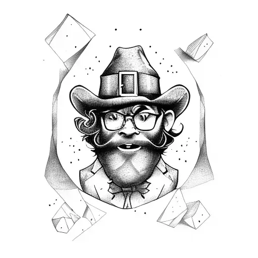 hipster leprechaun  tattoo design idea