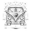 vw bus lighthouse ocean mountain book tattoo design idea