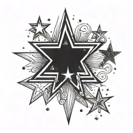 y2k stars shining tattoo design idea
