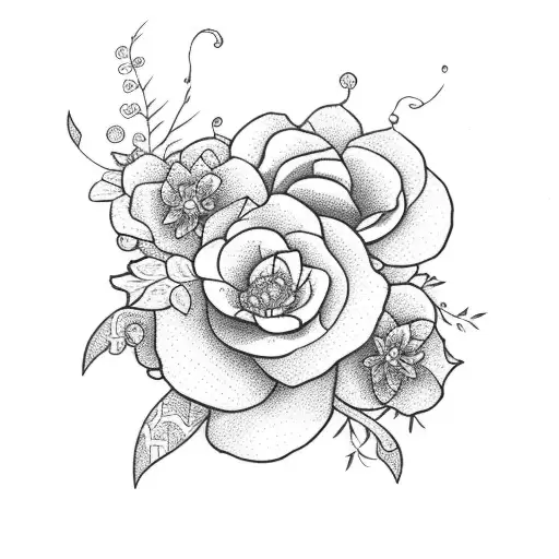 Jasmine flowers and an anchor tattoo design idea