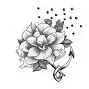 Jasmine flowers and an anchor tattoo design idea