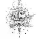 Jasmine flowers and an anchor tattoo design idea