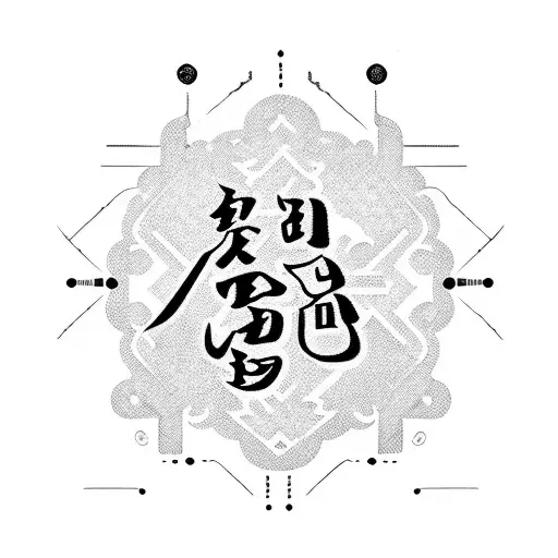 Japanese lettering with a mechanical twist tattoo design idea