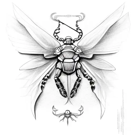 Scarab with Outstretched Wings tattoo design idea