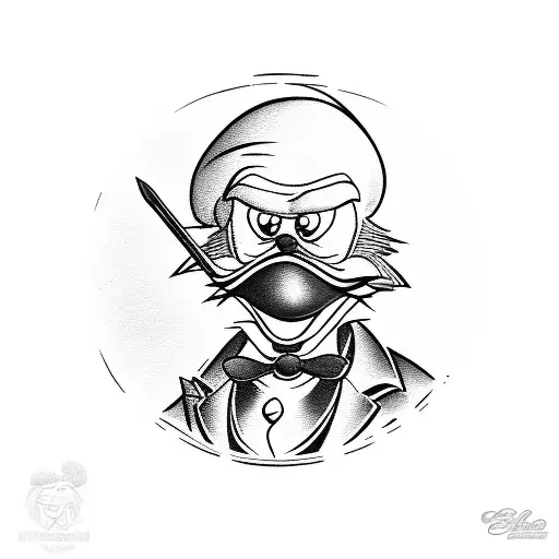 Scrooge McDuck smoking a bong tattoo design idea