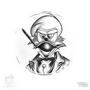 Scrooge McDuck smoking a bong tattoo design idea